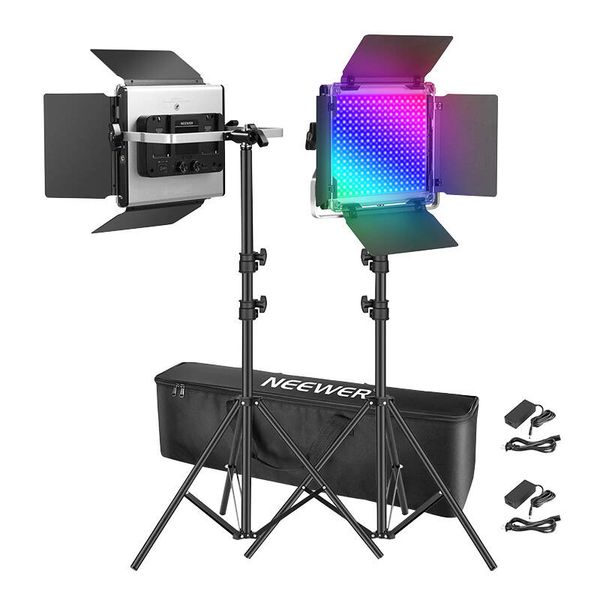 NEEWER 660 PRO RGB LED štúdiová súprava, dve 50W 3200-5600K lampy + stojany