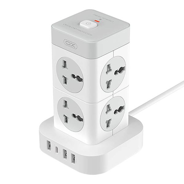 Napájacia lišta XO WL21 8x AC zásuvka, 3x USB-A, 1x USB-C (biela)